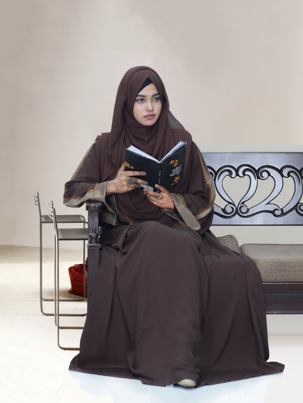 Dubai cherry borka with Hijab